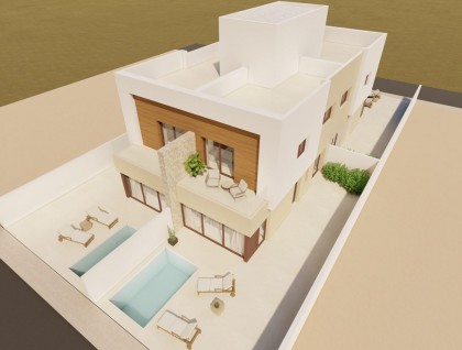 Nybygg - Quatro hus - San Javier - pueblo